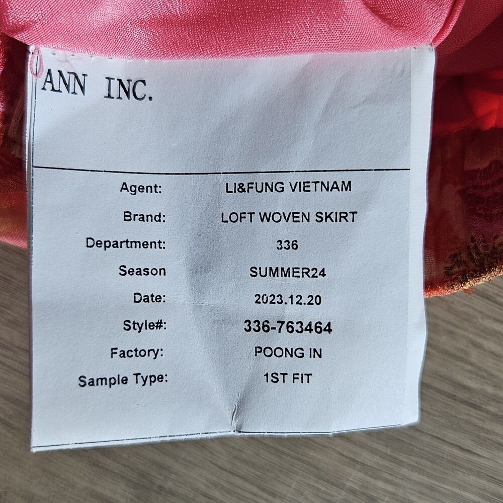 Loft Womens M Pink Red Floral Maxi Skirt Sample Long Casual Lightweight *SAMPLE* - Picture 4 of 7